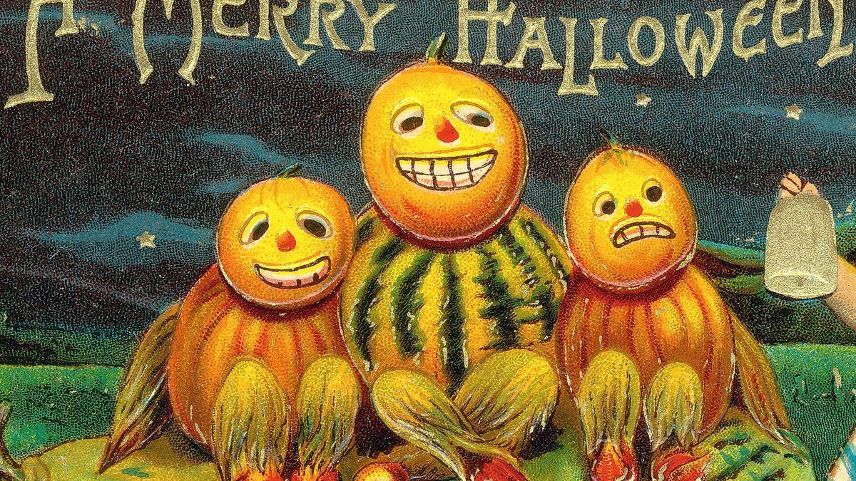 Vintage Halloween postcard (public domain)